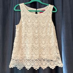 Lilly for Target White Crochet Lace Tank